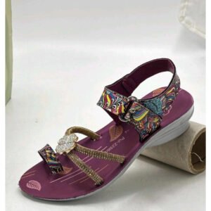 Girls Party Sandal (Purple Floral)